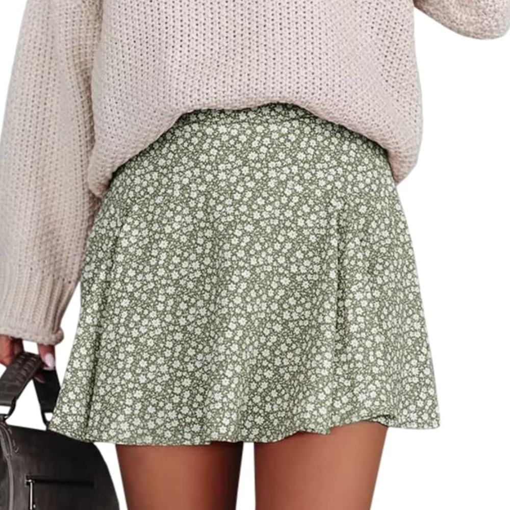 Floral Green Skort
